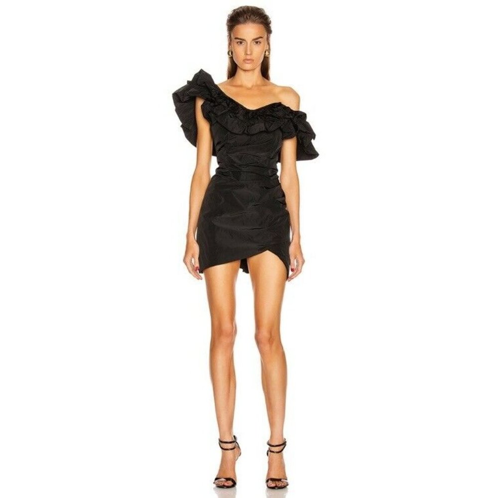 Alexis Benicia Dress Mini Black Tiered Ruffle S